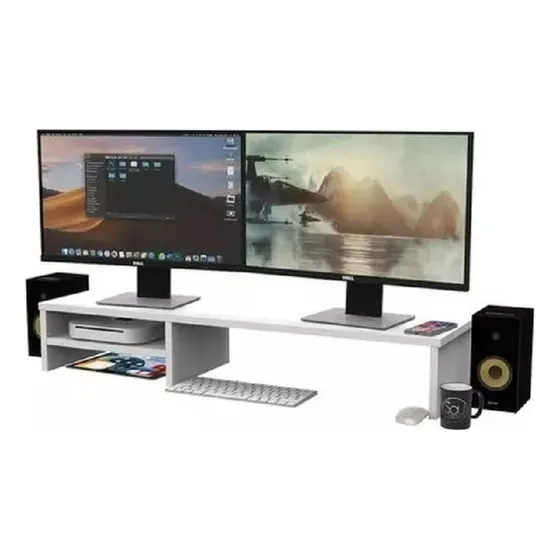 Suporte Dois Monitores Pc Mesa De Computador Gamer Dupla