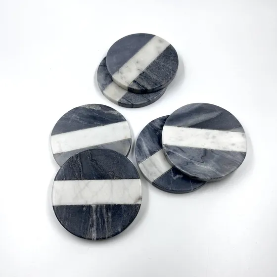 Envogue Marble Coasters Set Of 6 Luxury Aesthetic Modern For