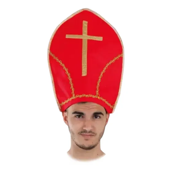 Gorro Disfraz Papa Rojo/ Dorado, Estándar, Espuma, Fiesta