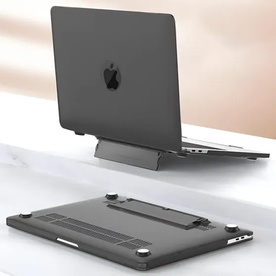 Case Rígido Con Soporte Pa Macbook Air 13.6 M4 (2025) A3240 Negro | Cuotas sin interés