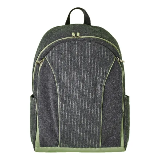 Mochila Com Trocador Mamãe E Bebê Natura Edição Papai E Bebê Cor Cinza-escuro Desenho Do Tecido Listras