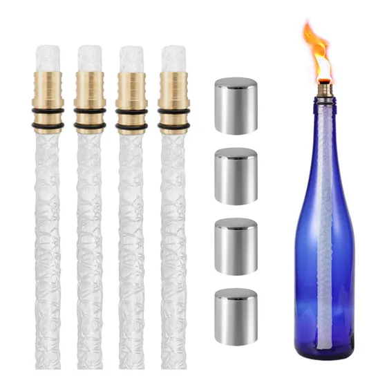 Kit Antorcha Para Botella Vino Mecha Larga Vida Util Tiki Al