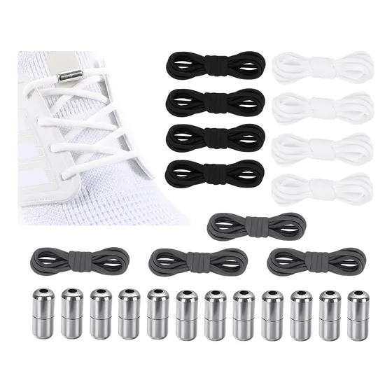 Agujetas Elasticas Para Tenis Sin Nudo Hebilla Metal 6 Pares