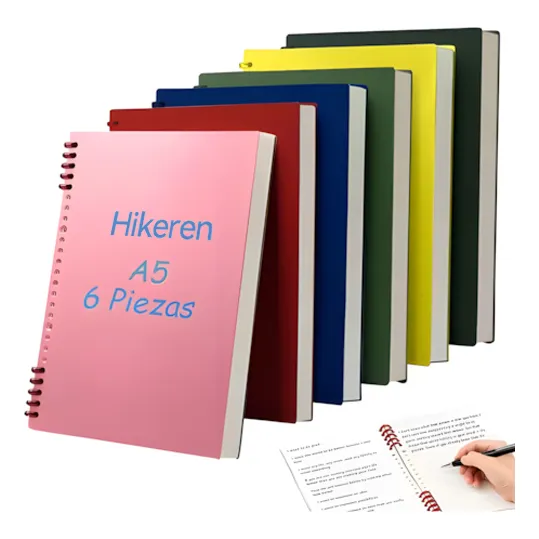 Hikeren® cuaderno profesionales colores A5，libreta 720 hojas ，libretas cuadro chico y cuadernos rayado，Papelería escolar esencial 21*14.5cm