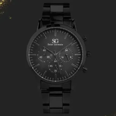 Relógio Masculino Preto Saint Germain Chrono Full Black 42mm