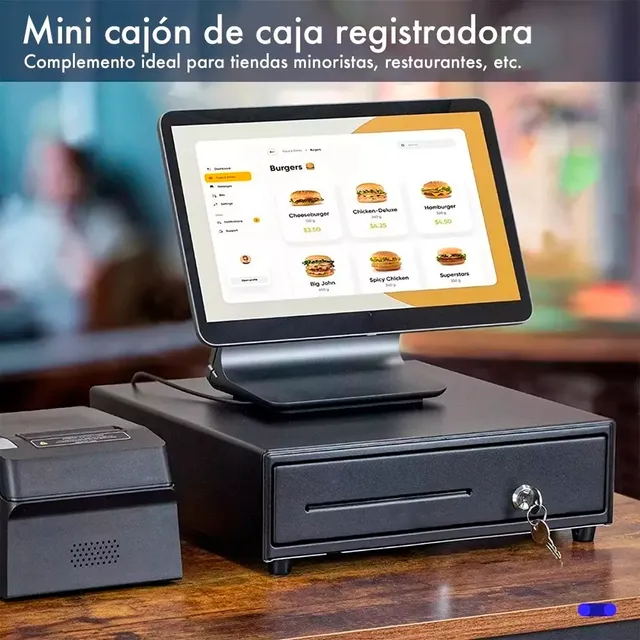 Cajon De Dinero Metálico Compartimentos 4 Billetes 5 Monedas