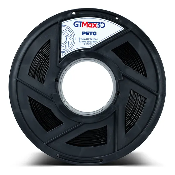 Filamento Petg 1.75mm 1kg - Impressão 3d - Gtmax3d Preto