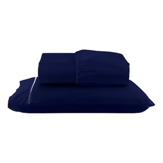 Lençol Solteiro Com Fronha Ponto Palito Texfine Macio C/ Elastico 2 Peças Azul Marinho Lençol Solteiro Com Fronha Ponto Palito Texfine Macio C/ Elastico 2 Peças Azul Marinho
