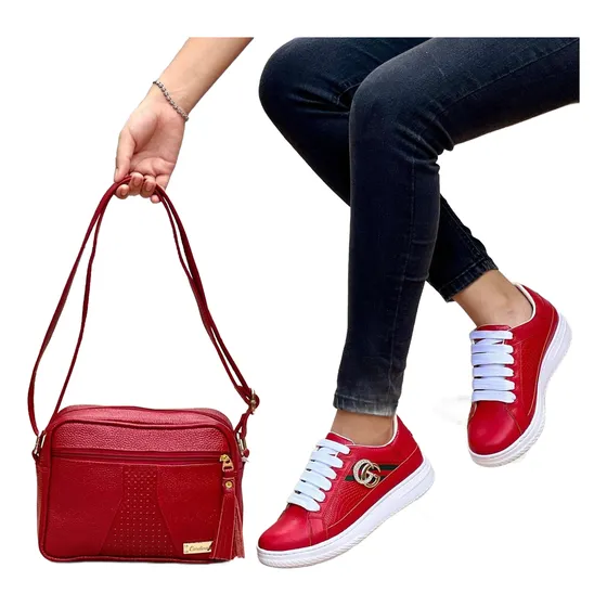 Combo Bolso + Zapatos De Dama  100% Cuero Colombiano