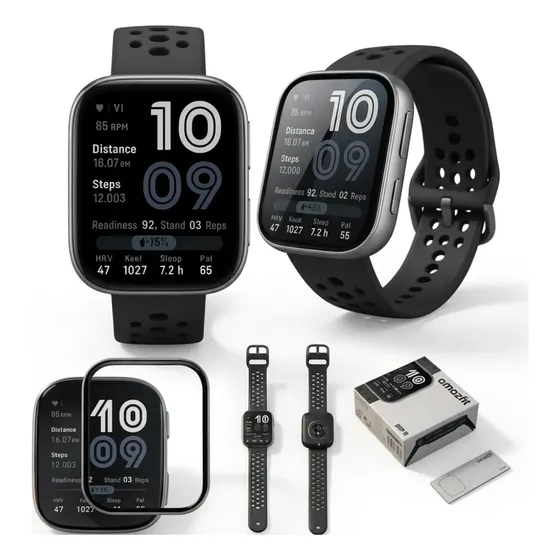 Smartwatch Amazfit Bip 6 Mapas Blue Black Com Película