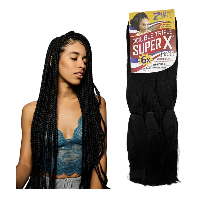 Cabelo Jumbo Tranças Box Braid Super X 400g Fibra Especial