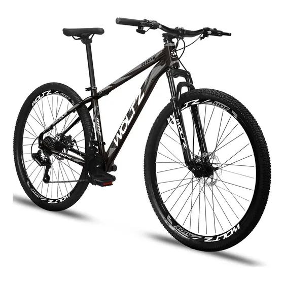 Bicicleta aro 29 Woltz ride 24 marchas freios a disco cor preto e cinza tamanho do quadro 19