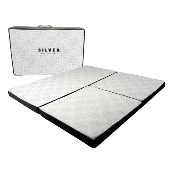 Colchón King Size 10 Cm Seccionado Plegable Silver Edition Color Blanco
