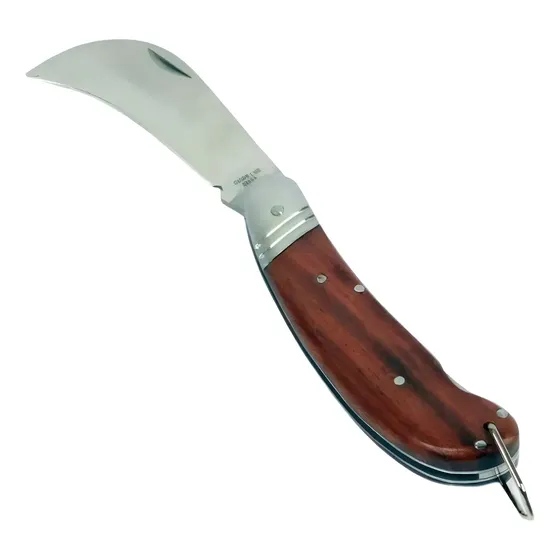 Canivete Navalha Taue Aço 440 7.5cm Lâmina Dobrável Cabo Madeira