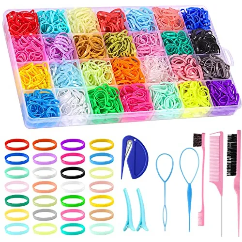 28 Colores Bandas De Goma Para El Cabello Con 8 Lkgps
