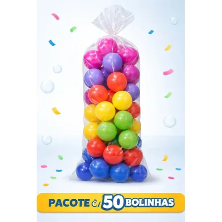 Pacote De 50 Bolinhas Coloridas Para Festa Infantil