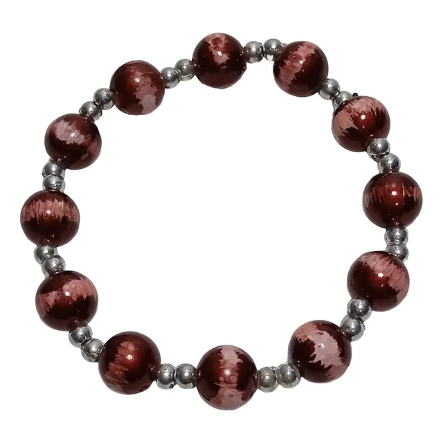 Juego De Pulsera Y Zarcillos Con Perlas Rojas