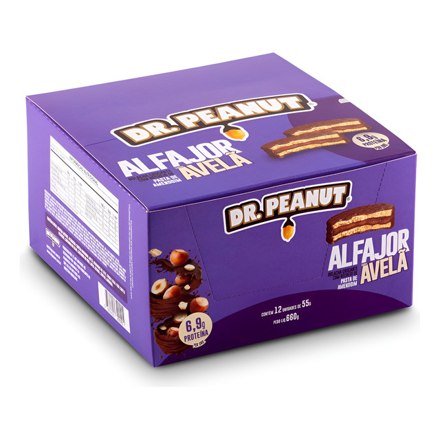 Alfajor Com Whey Protein Bolacha 12un De 55g Cada Dr Peanut