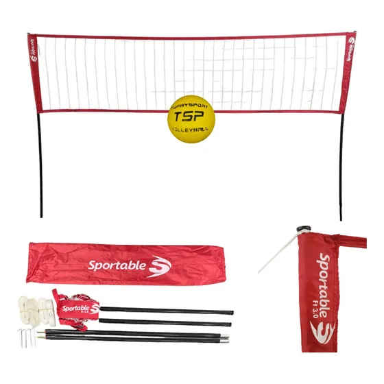Red De Voley 4 M Con Parante De Pvc 1.80 M + Cintas Y Pelota