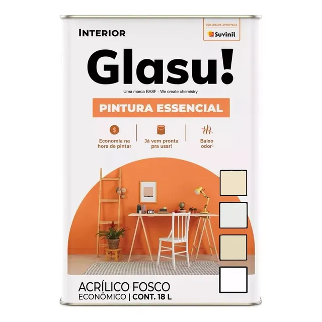 Tinta Pintura Essencial Econômica Parede Glasu Suvinil