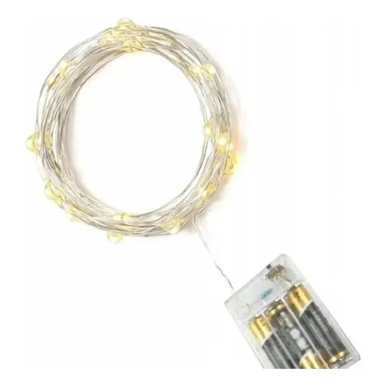 50 Luces Led Guirnalda 5 Metros A Pila Luz Cálida