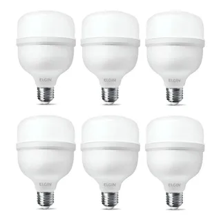 Kit 6 Lâmpadas Super Bulbo Alta Potência Led 50w - Elgin Cor Da Luz Branco-frio