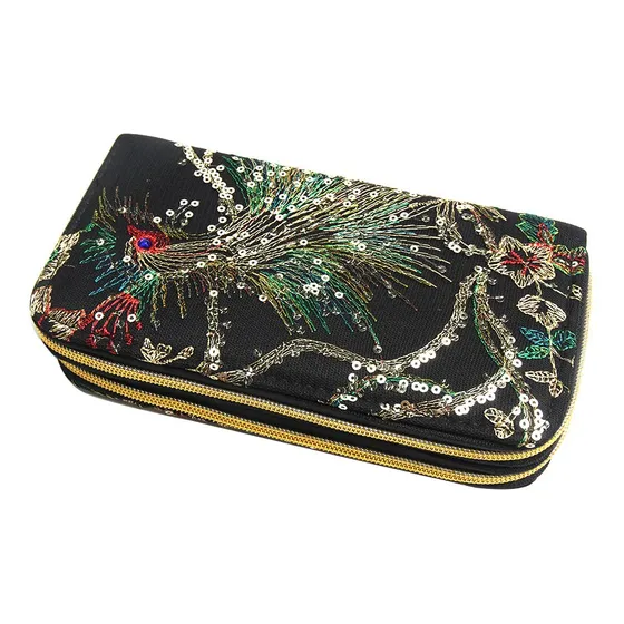 Ximimark 1 Pcs Nueva Bolsa Bordada Bordada Tela Pavo Js285