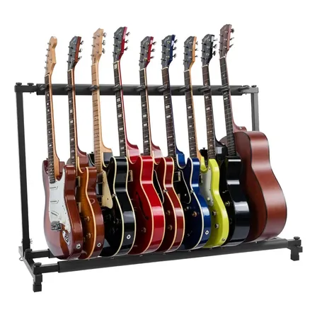 Suporte Pyle Rack Dobrável Para 9 Guitarras Violões Baixo