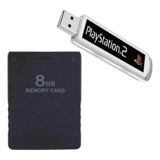 Kit Ps2 Memory Card + Pendrive 64 Gb Para Ps2 Fat E Slim