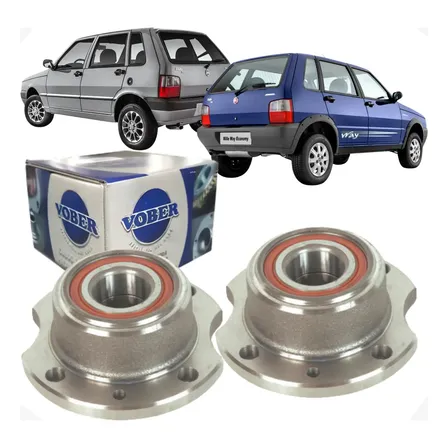 Par Cubo Roda Fiat Uno 1.0 94 A 2014 Traseiro C/ Rolamento