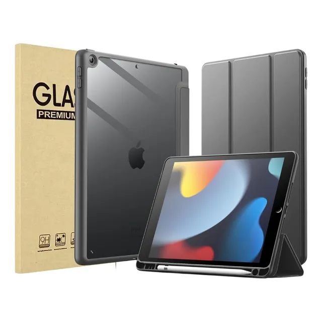 Estuche Smart Case Cristal Para iPad + Vidrio Pantalla