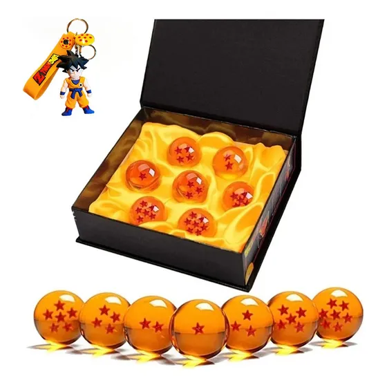 7 Esferas De Dragón Ball Z Goku Con Caja Regalo+goku Llavero