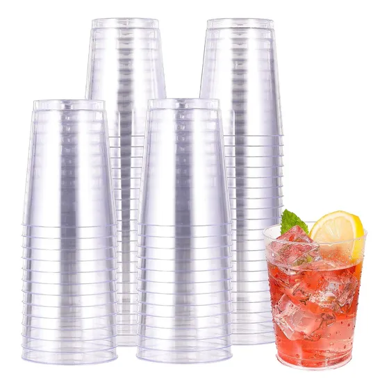 24 Vasos De Plástico Reutilizables De 10 Oz (296 Ml)