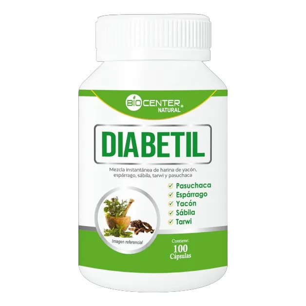 Diabetil Biocenter Natural Regula Glucosa 500mg 100 Capsulas