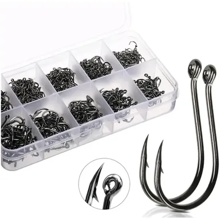 FORESTORY Kit 600 Anzóis Aço Carbono #3 Ao #12 Com Caixa