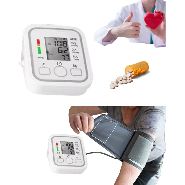 Digital Presion Tensiometro Arteria Monitor Brazo Recargable