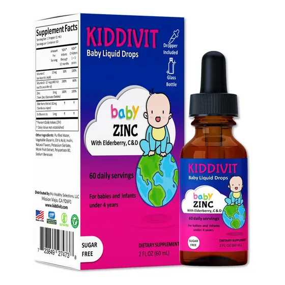 Suplemento Kiddivit Baby Zinc Gotas Líquidas De 60 Ml Con Sa