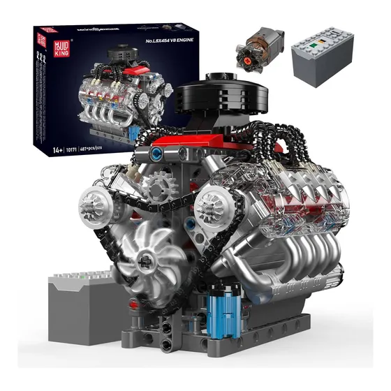 Kit De Modelo De Motor Mold King V8 487 Pcs Para Seu Mini