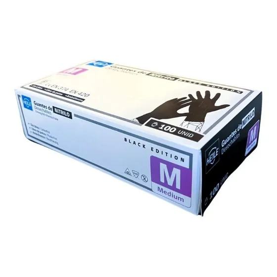 Guantes De Nitrilo Caja 100 Unid. Tallas Xs S M L Xl 