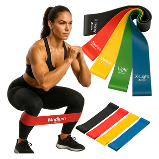 Kit 5 Faixa Elástica Super Mini Band Para Treino Exercícios Kit 5 Faixa Elástica Super Mini Band Para Treino Exercícios