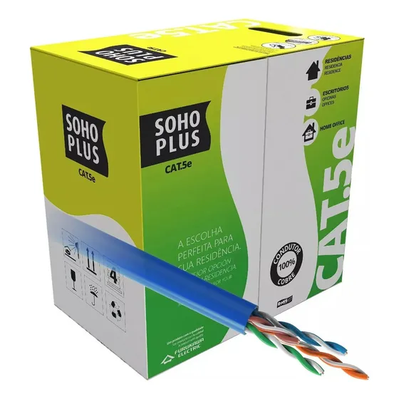 Cabo De Rede Furukawa Cat 5e Caixa 305m Cmx Soho Plus