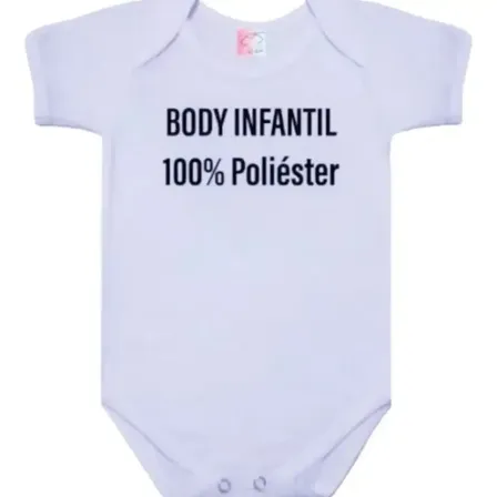 Body Infantil Sublimático Poliéster Kit C/20 Pode Branco-branco P, M, G, Gg Liso