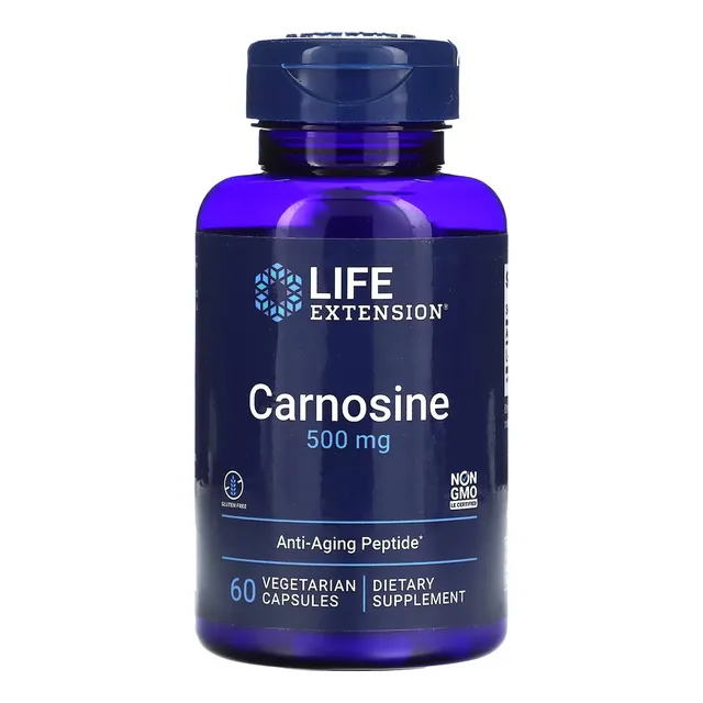 Suplemento antienvejecimiento de 500 mg de carnosina Life Extension