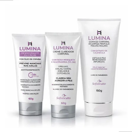 Kit Creme Clareador Esfoliante Antitranspirante Corporal