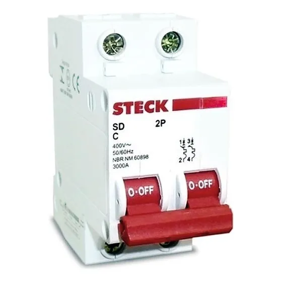 Disjuntor Bipolar 80a Curva C 10ka Sdd2c80 Steck