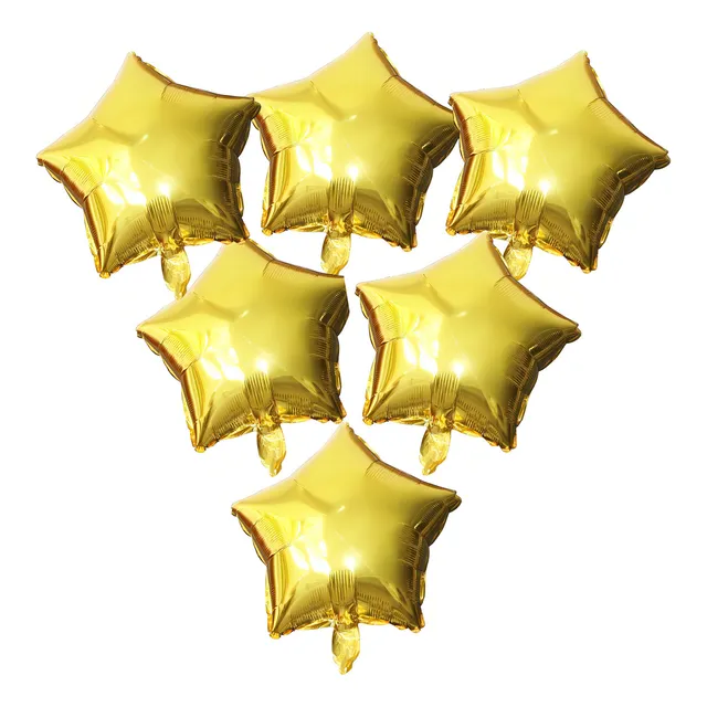 10 Globo Estrella Colores Metalicos Fiesta 45cm Decora Helio Color Dorado
