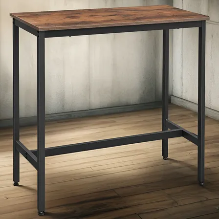 Vasagle Mesa De Bar Mesa De Cocina Estrecha 40 X 100 X 90 Cm Marron Rustico Negro