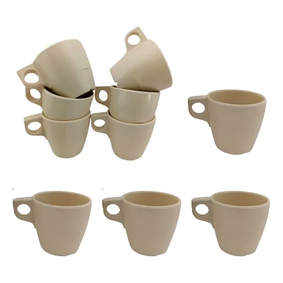 Taza Beige De Melamina Para Restaurante 227 Ml Caja 10 Pzas