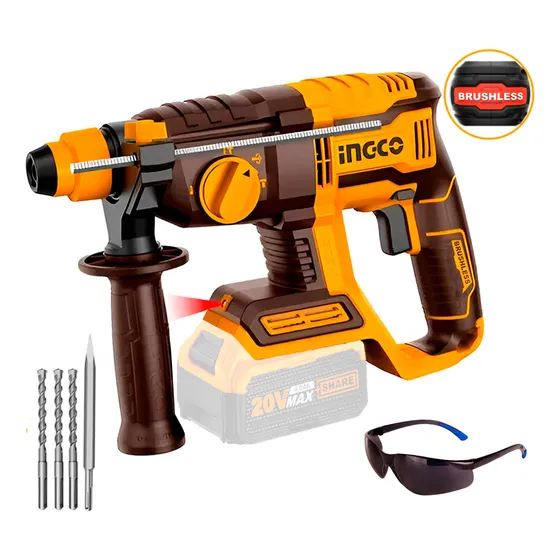 Rotomartillo 20v Sds Plus 2 Joule Demoledora Brushless Ingco