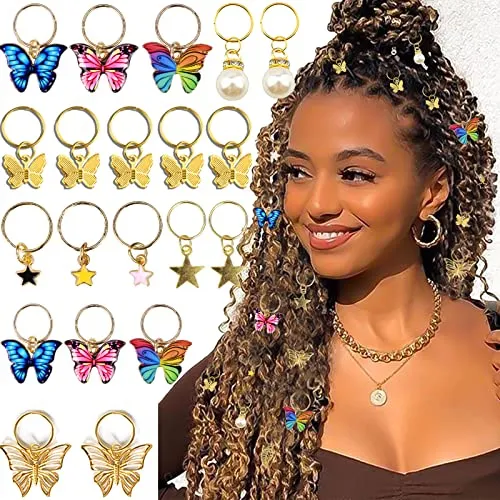 Naiska 20pcs Gold Butterfly Braid Clips Crystal Xnt5s